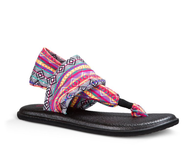 Womens Sanuk Flip Flops Store South Africa - Yoga Sling 2 Prints Multicolor  Stripes